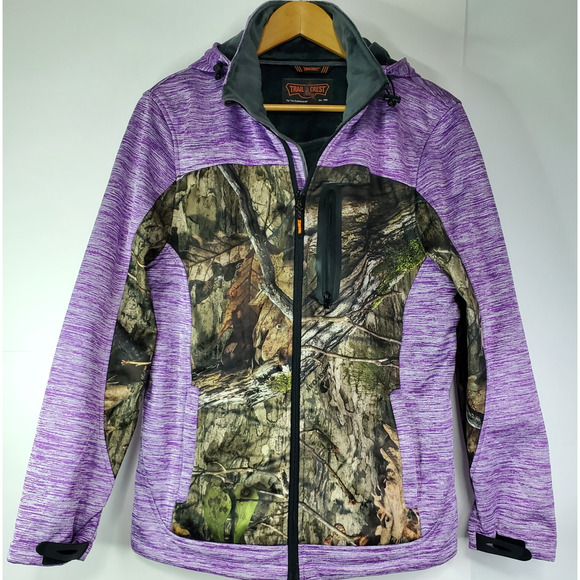 other Jackets & Blazers - Trail Crest Purple Camo Zip soft shell Hoodie Jacket Women's L Hunting Outdoor
